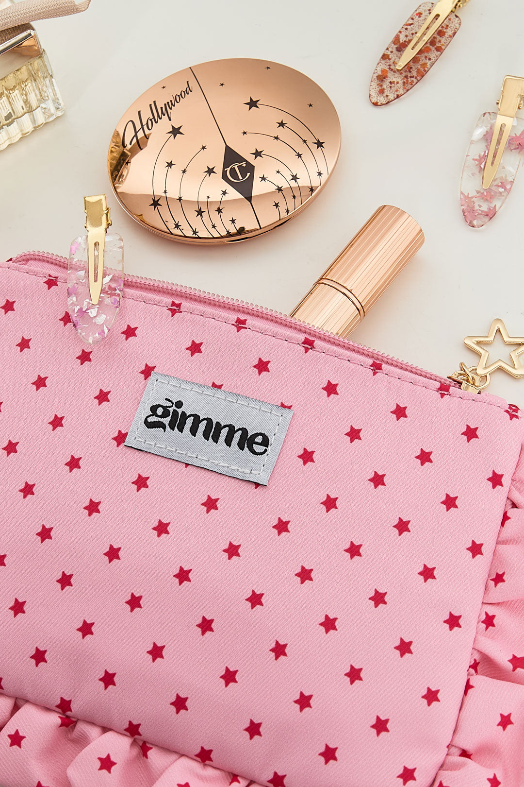 Make up bag ruffle stars