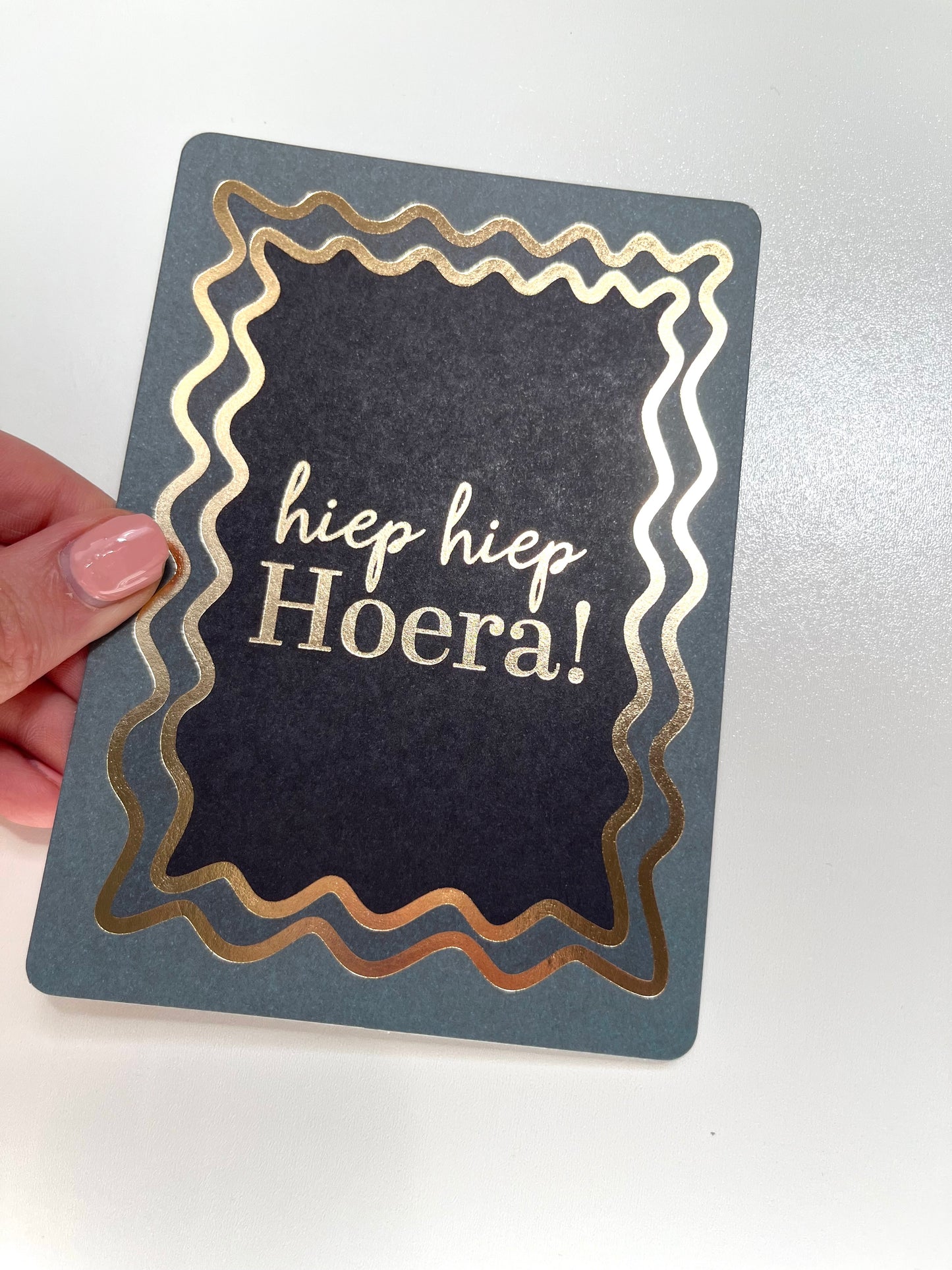 Hiep hiep hoera (met goudfolie)