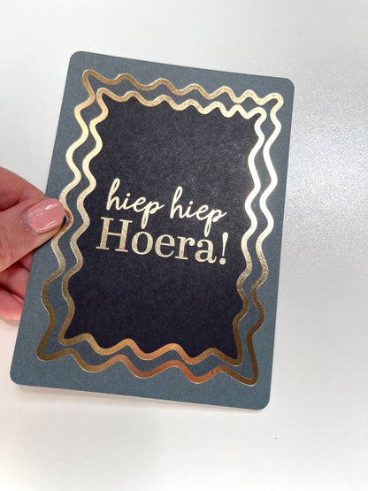 Hiep hiep hoera (met goudfolie)