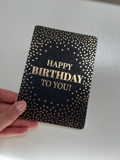 Happy birthday (met goudfolie)