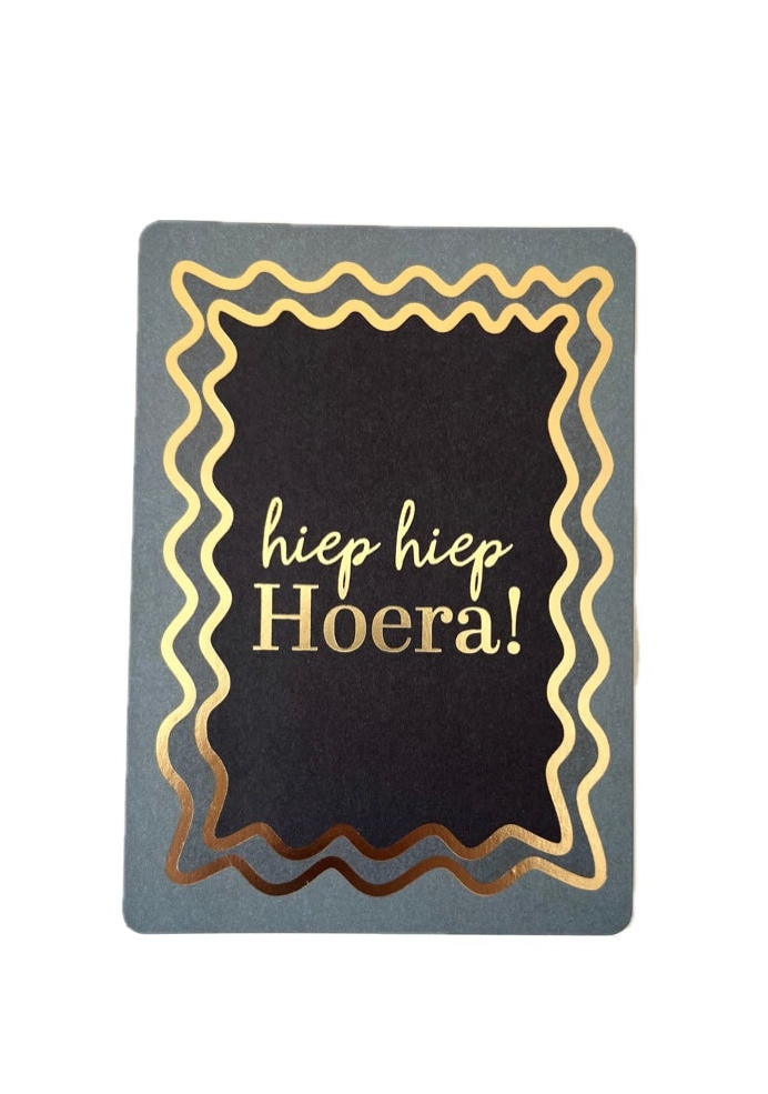 Hiep hiep hoera (met goudfolie)