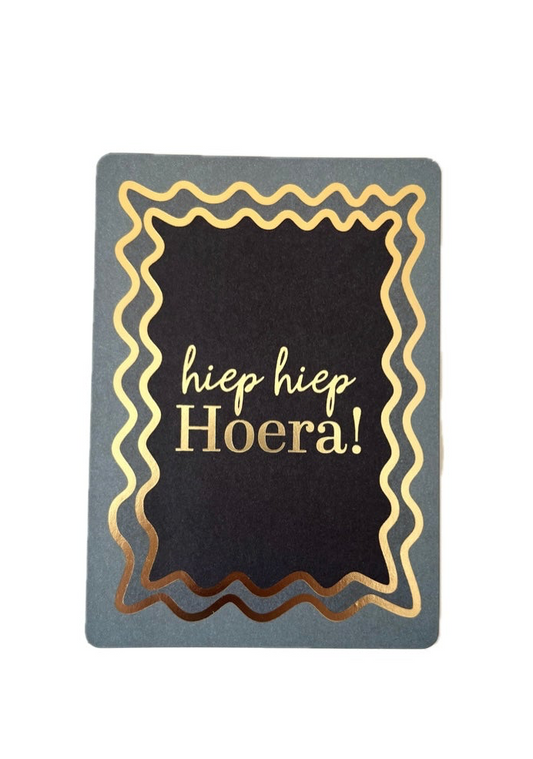 Hiep hiep hoera (met goudfolie)