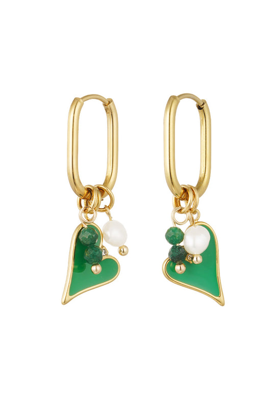 Green Heart earrings