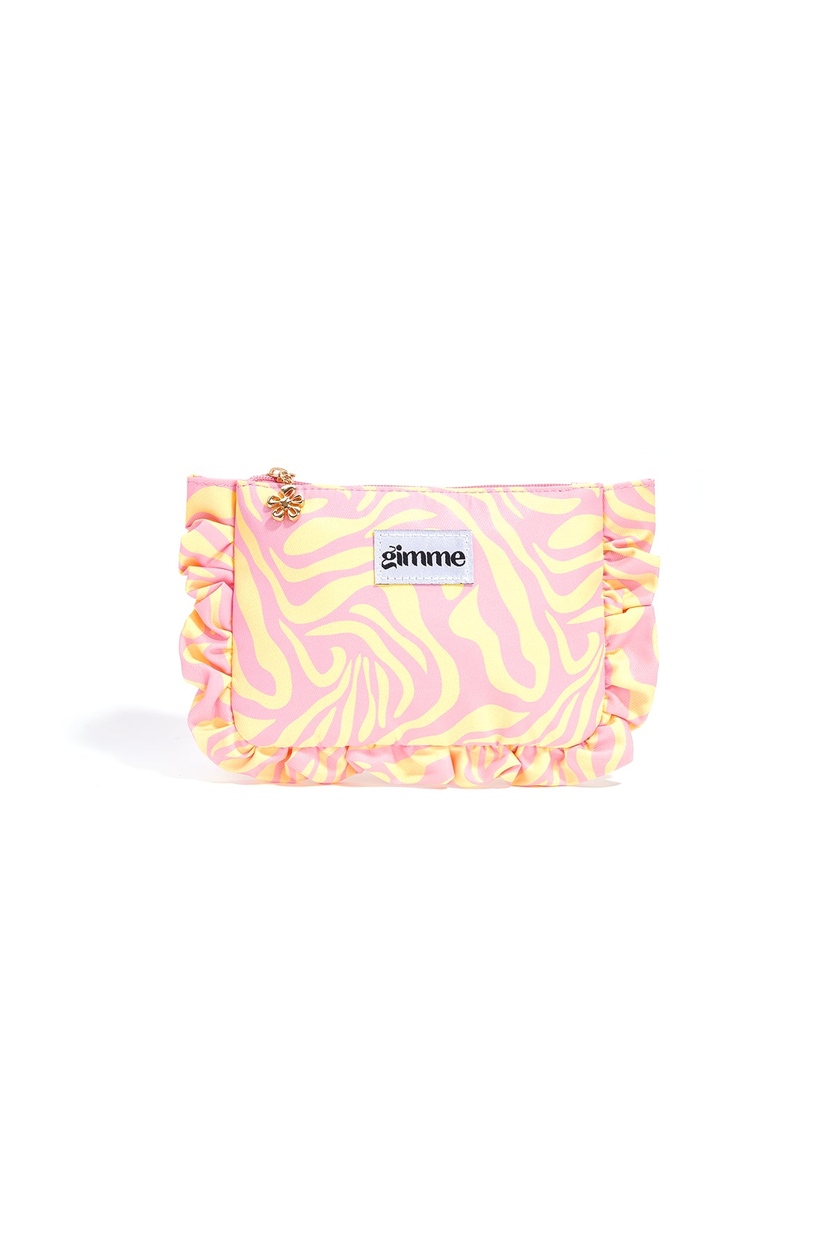 Make up bag ruffle zebra